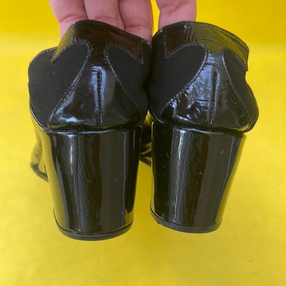 Black Taryn Rose patent leather wedges - Picture 4 of 8